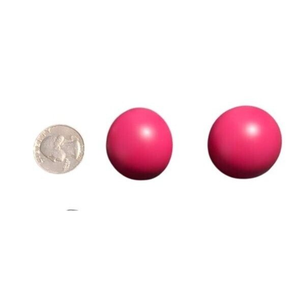 Retro Cranberry Half Dome Clip-On Earrings - Picture 5 of 6